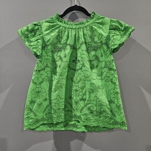 Chic Green Floral Blouse